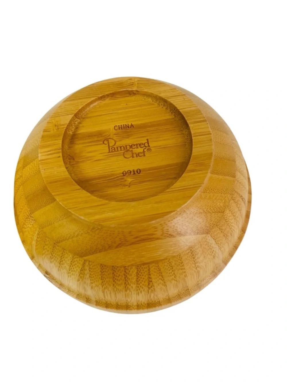 Pampered Chef Bamboo Serving Bowls - Natural Honey Wood Tone